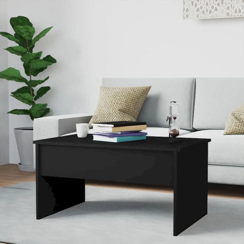 Table basse relevable, table d'appoint, bout de canapé, bois d'ingénierie - 80 x 50,5 x 41,5 cm