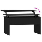 Table basse relevable, table d'appoint, bout de canapé, bois d'ingénierie - 80 x 50,5 x 41,5 cm