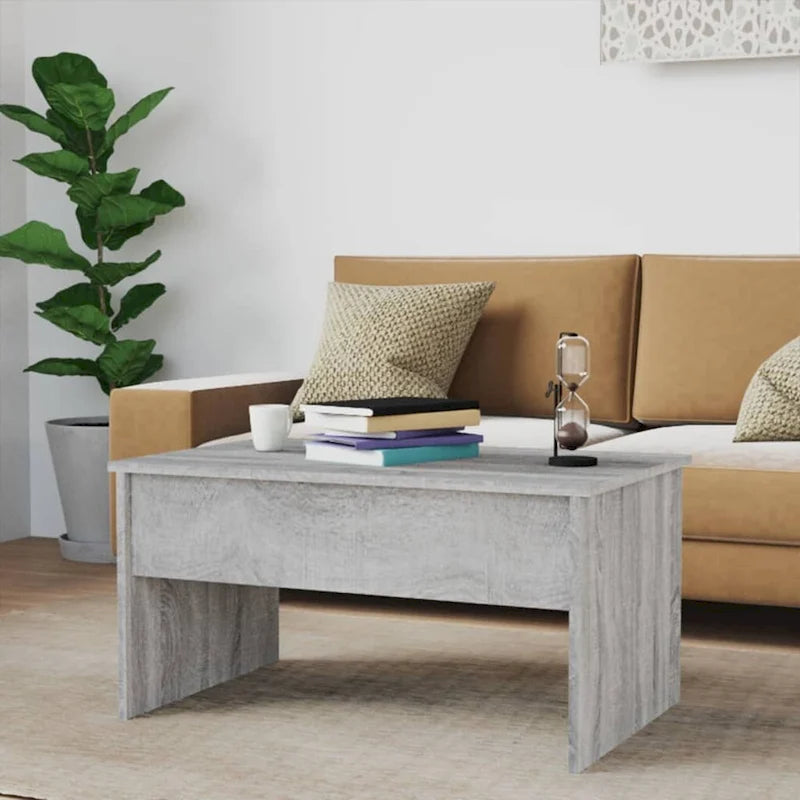 Table basse relevable, table d'appoint, bout de canapé, bois d'ingénierie - 80 x 50,5 x 41,5 cm