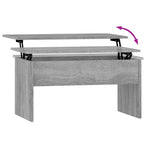 Table basse relevable, table d'appoint, bout de canapé, bois d'ingénierie - 80 x 50,5 x 41,5 cm