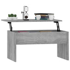 Table basse relevable, table d'appoint, bout de canapé, bois d'ingénierie - 80 x 50,5 x 41,5 cm