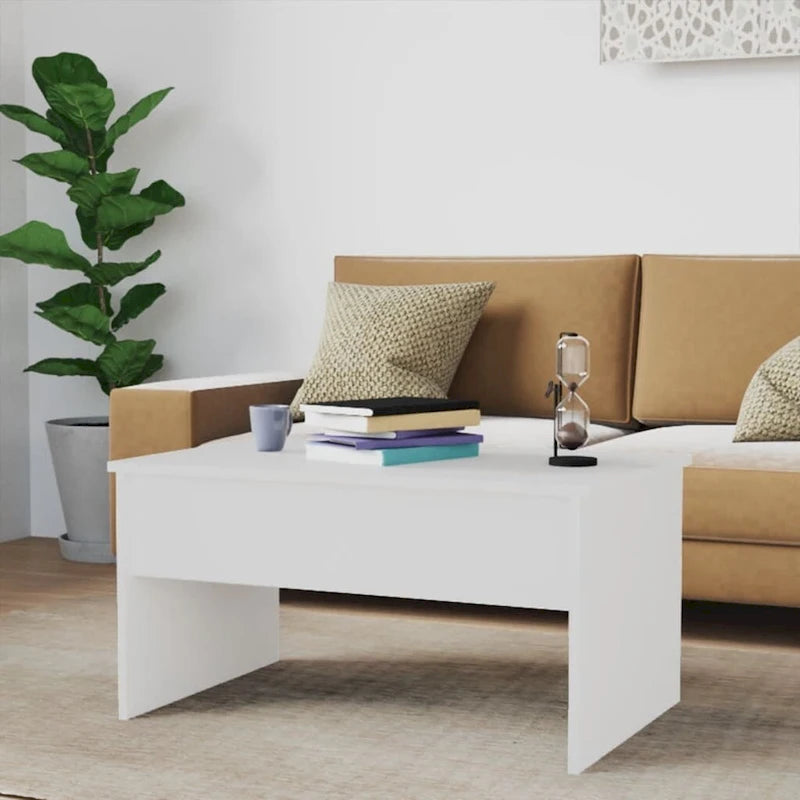 Table basse relevable, table d'appoint, bout de canapé, bois d'ingénierie - 80 x 50,5 x 41,5 cm