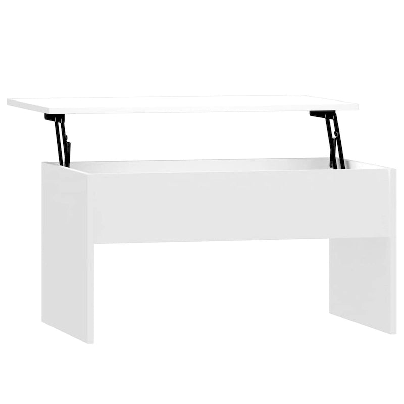 Table basse relevable, table d'appoint, bout de canapé, bois d'ingénierie - 80 x 50,5 x 41,5 cm