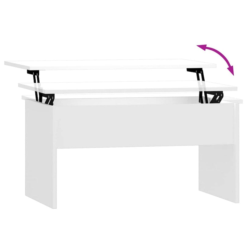 Table basse relevable, table d'appoint, bout de canapé, bois d'ingénierie - 80 x 50,5 x 41,5 cm