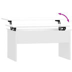 Table basse relevable, table d'appoint, bout de canapé, bois d'ingénierie - 80 x 50,5 x 41,5 cm
