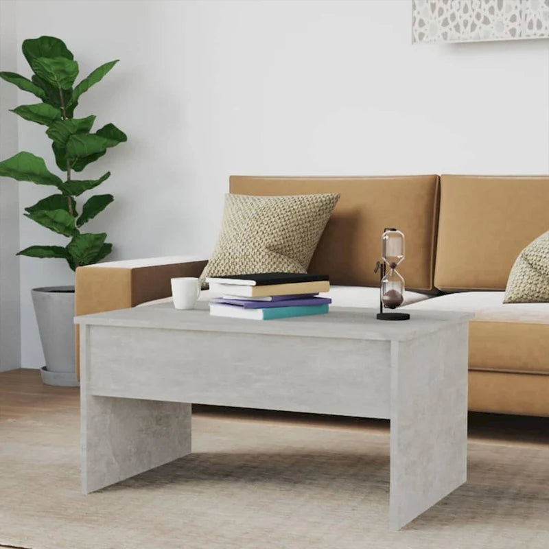 Table basse relevable, table d'appoint, bout de canapé, bois d'ingénierie - 80 x 50,5 x 41,5 cm