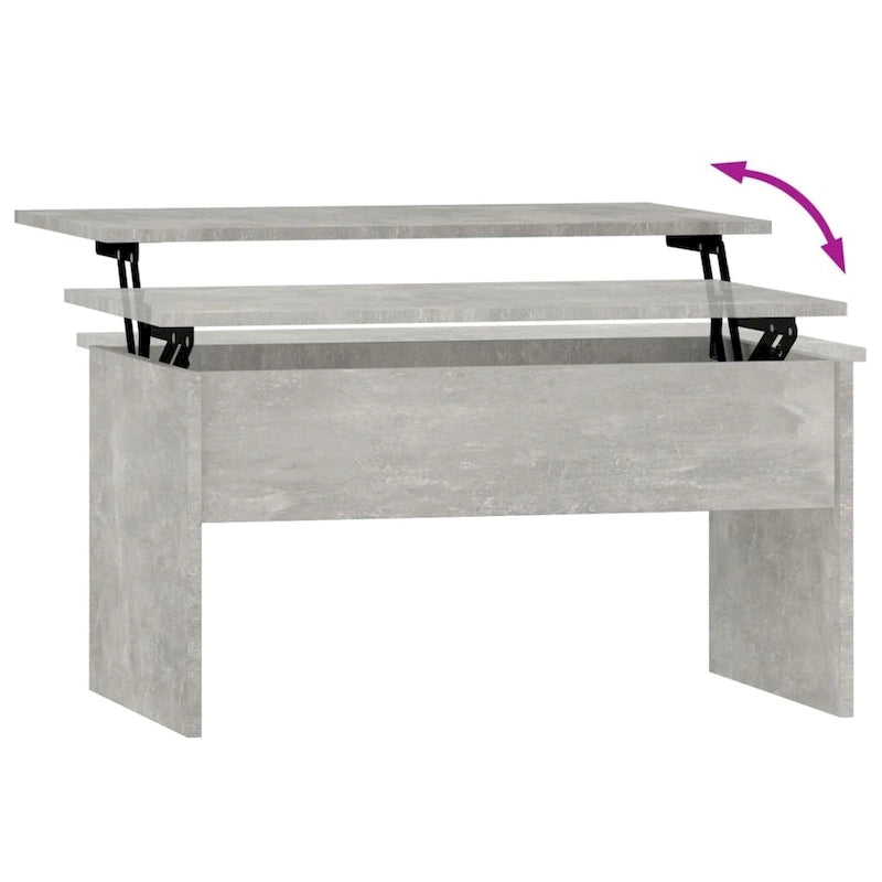 Table basse relevable, table d'appoint, bout de canapé, bois d'ingénierie - 80 x 50,5 x 41,5 cm