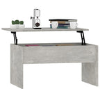 Table basse relevable, table d'appoint, bout de canapé, bois d'ingénierie - 80 x 50,5 x 41,5 cm