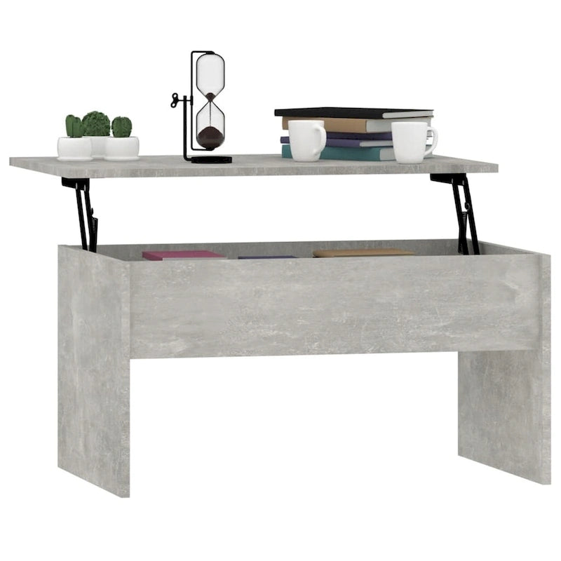 Table basse relevable, table d'appoint, bout de canapé, bois d'ingénierie - 80 x 50,5 x 41,5 cm