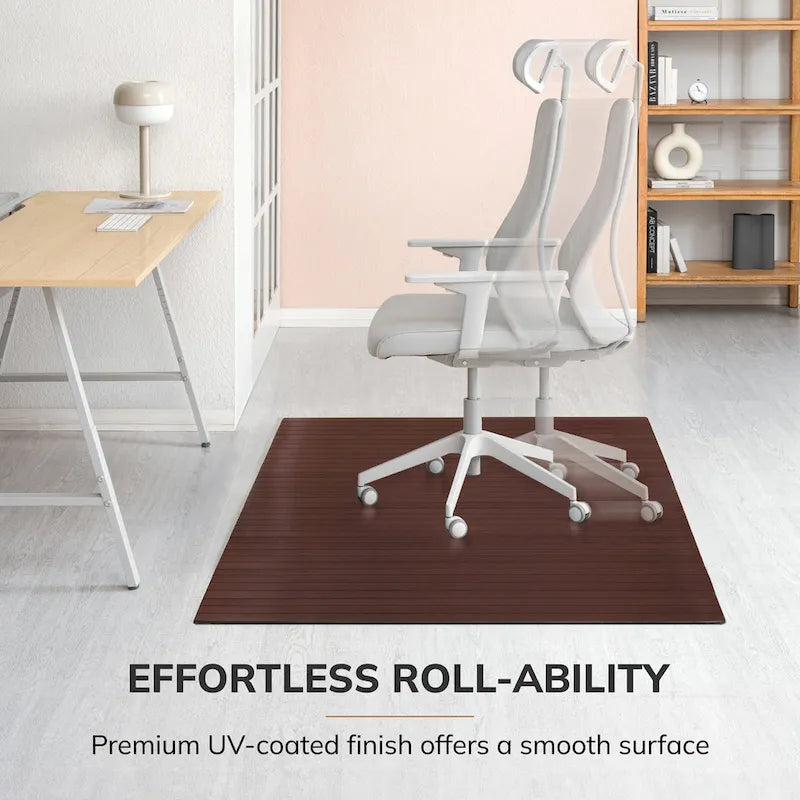 Tapis de chaise rectangulaire standard en bambou écologique – (72 x 48), qualité supérieure, tapis de chaise écologique