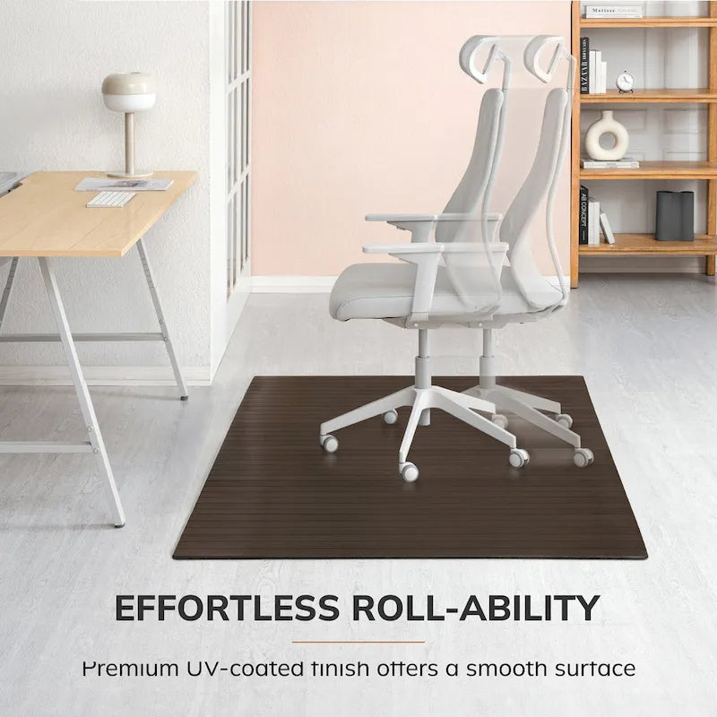 Tapis de chaise rectangulaire standard en bambou écologique – (72 x 48), qualité supérieure, tapis de chaise écologique