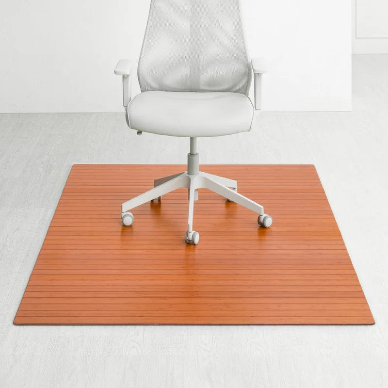 Tapis de chaise rectangulaire standard en bambou écologique – (72 x 48), qualité supérieure, tapis de chaise écologique