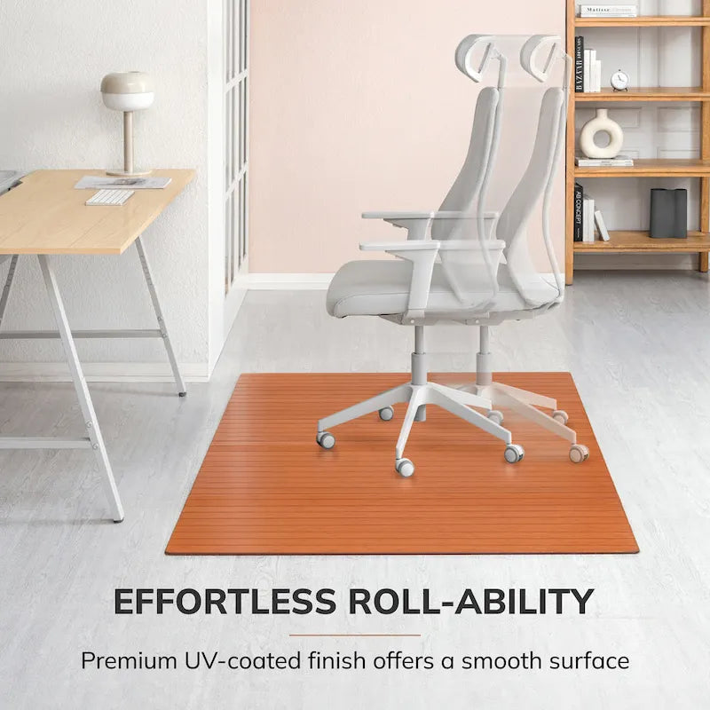 Tapis de chaise rectangulaire standard en bambou écologique – (72 x 48), qualité supérieure, tapis de chaise écologique