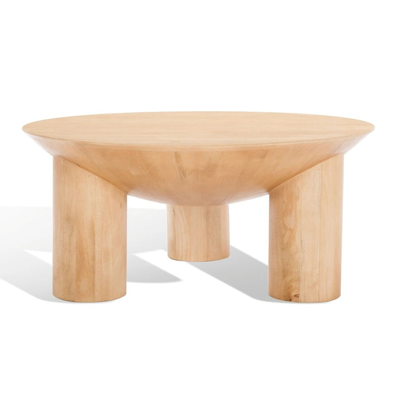 Table basse Isavella Rd en bois - 35 po L x 35 po P x 16 po H