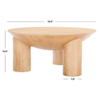 Table basse Isavella Rd en bois - 35 po L x 35 po P x 16 po H