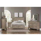 Donald 5 Piece Gray Modern Sleigh Storage Platform Bedroom Set