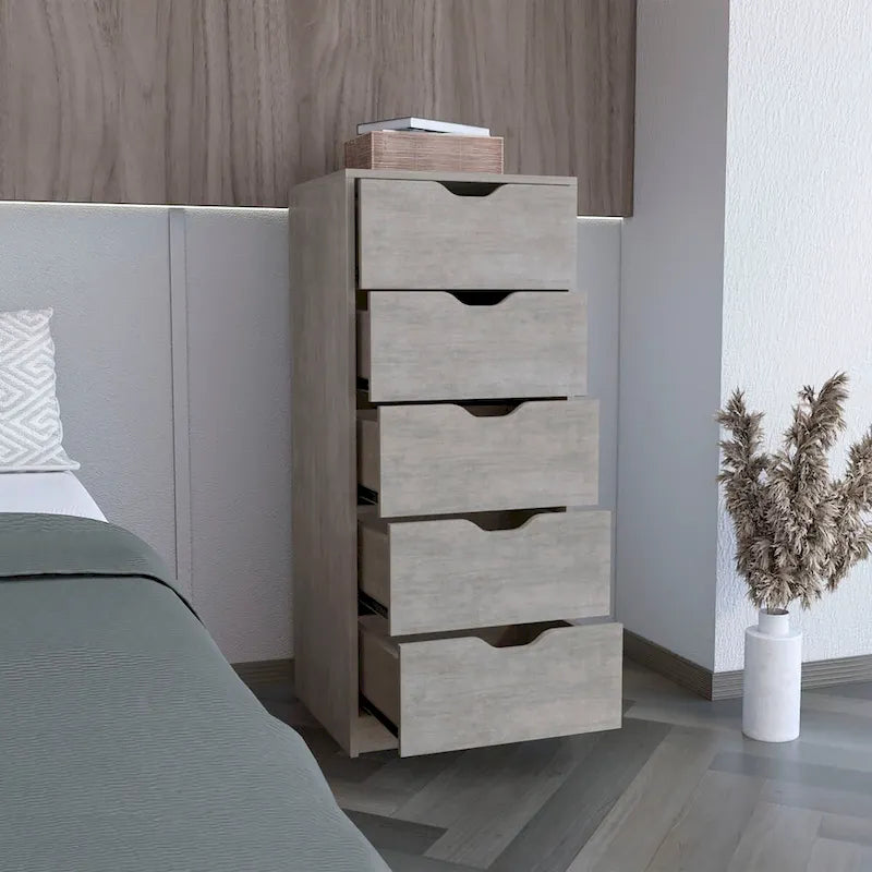 Commode haute à 5 tiroirs Basilea