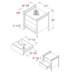 Table de chevet scandinave en bois massif Angle Face