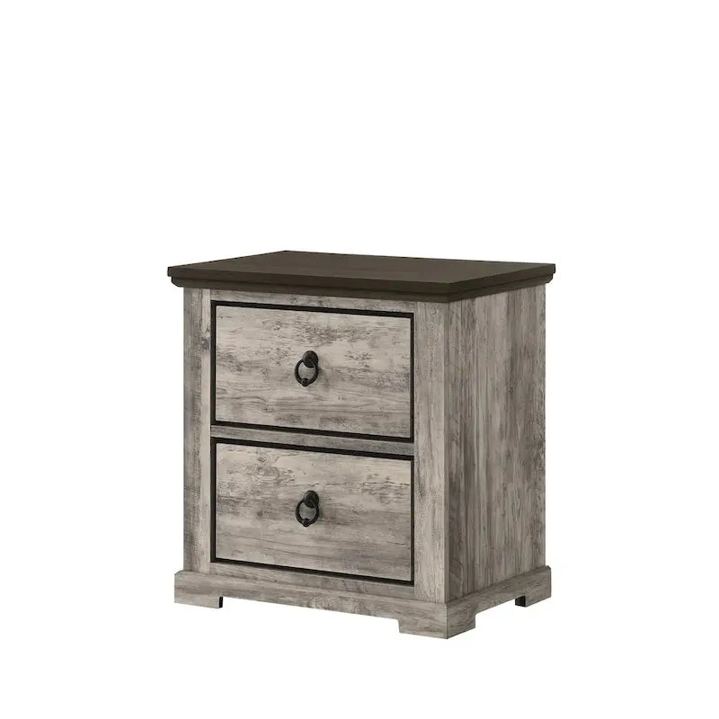 Chambre à coucher Aimon Gray, panneaux rustiques