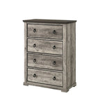 Chambre à coucher Aimon Gray, panneaux rustiques