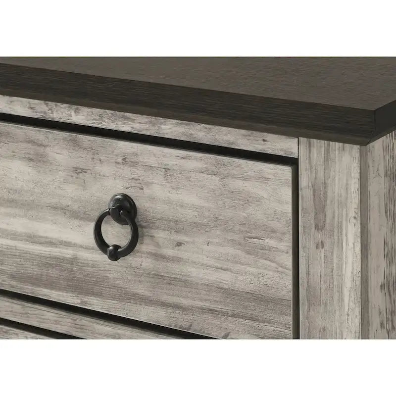 Chambre à coucher Aimon Gray, panneaux rustiques