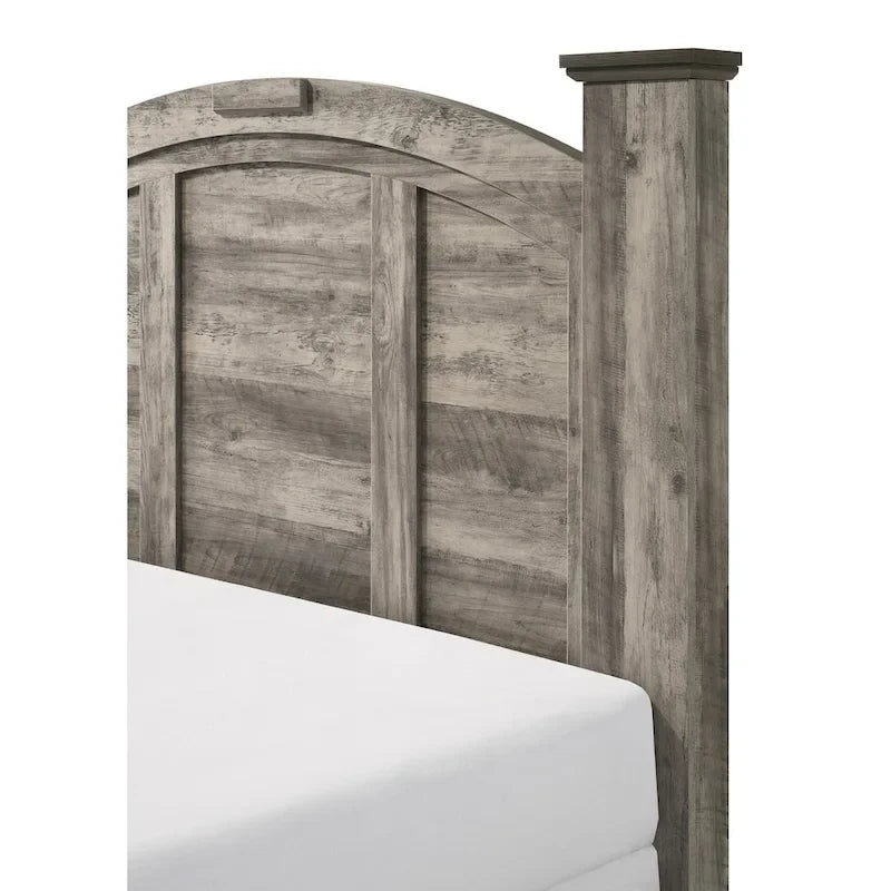 Chambre à coucher Aimon Gray, panneaux rustiques