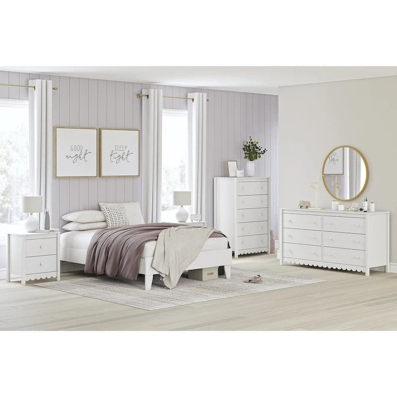Lit plateforme complet Hallityn blanc