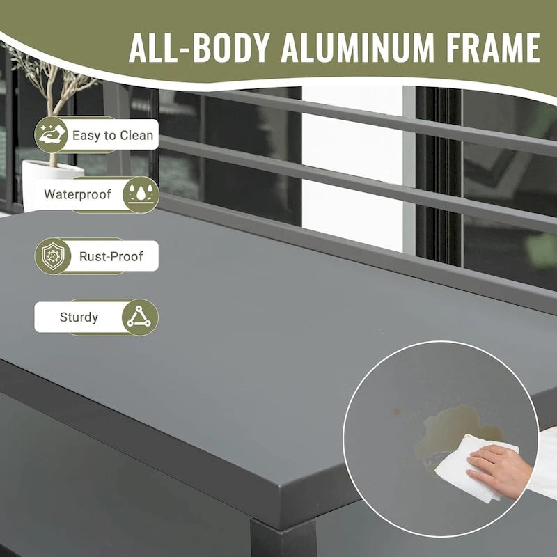 Îlot de rangement de cuisine extérieur en aluminium avec suspension murale, armoire de rangement pour barbecue autoportante