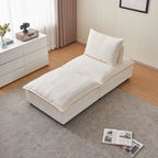 Fauteuil d'appoint sans accoudoirs, canapé simple avec pouf - Design compact, siège peu encombrant pour salon, chambre à coucher