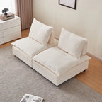 Fauteuil d'appoint sans accoudoirs, canapé simple avec pouf - Design compact, siège peu encombrant pour salon, chambre à coucher
