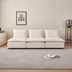 Fauteuil d'appoint sans accoudoirs, canapé simple avec pouf - Design compact, siège peu encombrant pour salon, chambre à coucher
