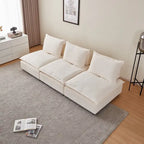 Fauteuil d'appoint sans accoudoirs, canapé simple avec pouf - Design compact, siège peu encombrant pour salon, chambre à coucher