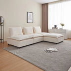 Fauteuil d'appoint sans accoudoirs, canapé simple avec pouf - Design compact, siège peu encombrant pour salon, chambre à coucher