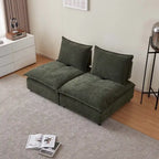 Fauteuil d'appoint sans accoudoirs, canapé simple avec pouf - Design compact, siège peu encombrant pour salon, chambre à coucher