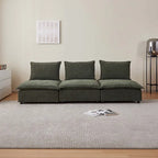 Fauteuil d'appoint sans accoudoirs, canapé simple avec pouf - Design compact, siège peu encombrant pour salon, chambre à coucher