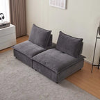 Fauteuil d'appoint sans accoudoirs, canapé simple avec pouf - Design compact, siège peu encombrant pour salon, chambre à coucher