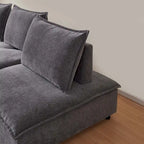 Fauteuil d'appoint sans accoudoirs, canapé simple avec pouf - Design compact, siège peu encombrant pour salon, chambre à coucher