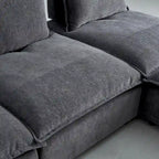 Fauteuil d'appoint sans accoudoirs, canapé simple avec pouf - Design compact, siège peu encombrant pour salon, chambre à coucher