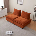 Fauteuil d'appoint sans accoudoirs, canapé simple avec pouf - Design compact, siège peu encombrant pour salon, chambre à coucher