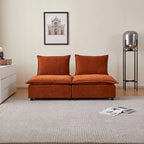 Fauteuil d'appoint sans accoudoirs, canapé simple avec pouf - Design compact, siège peu encombrant pour salon, chambre à coucher
