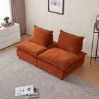 Fauteuil d'appoint sans accoudoirs, canapé simple avec pouf - Design compact, siège peu encombrant pour salon, chambre à coucher