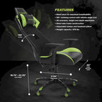 Chaise de jeu style course, réglable, cuir RSP