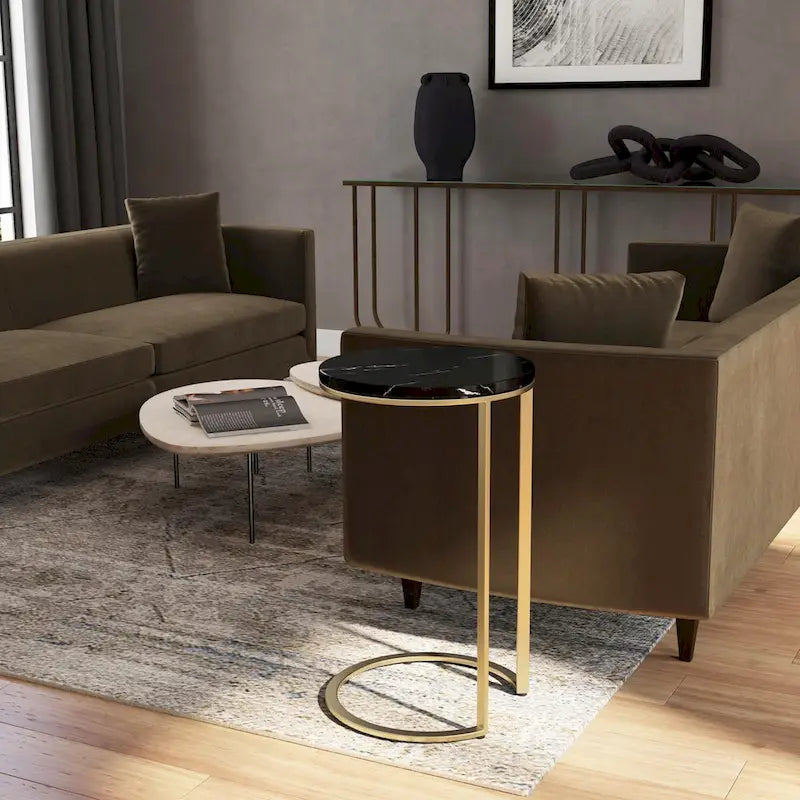 Table d'appoint Shounderia en marbre noir