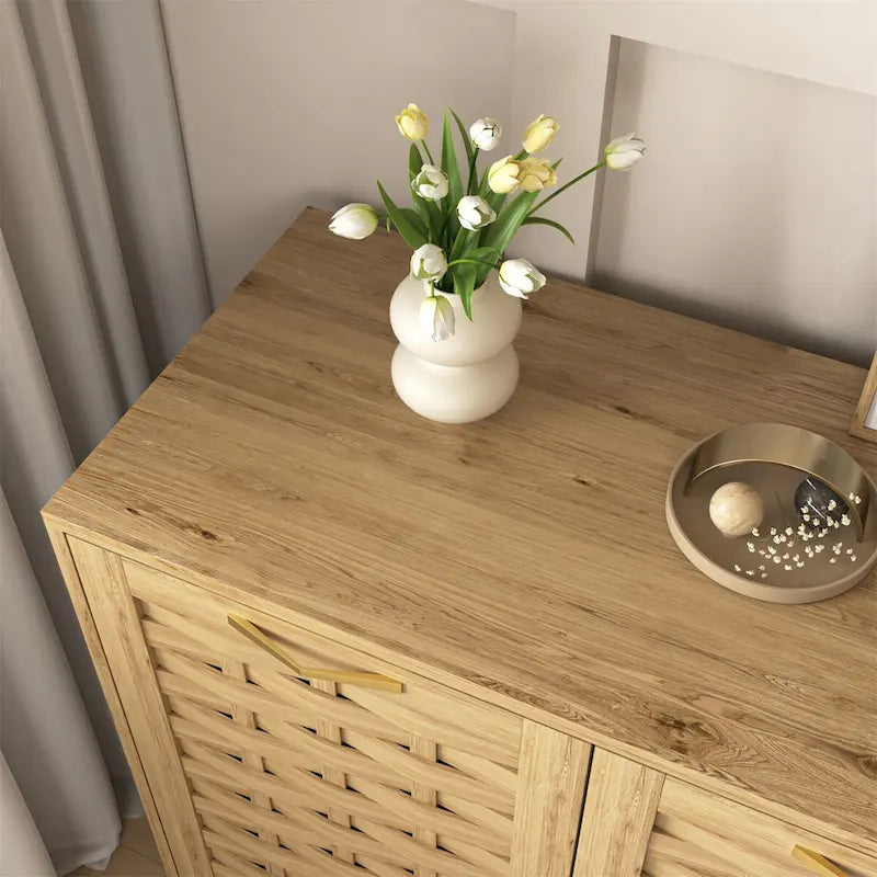 Buffet de salle à manger en bois avec étagère réglable