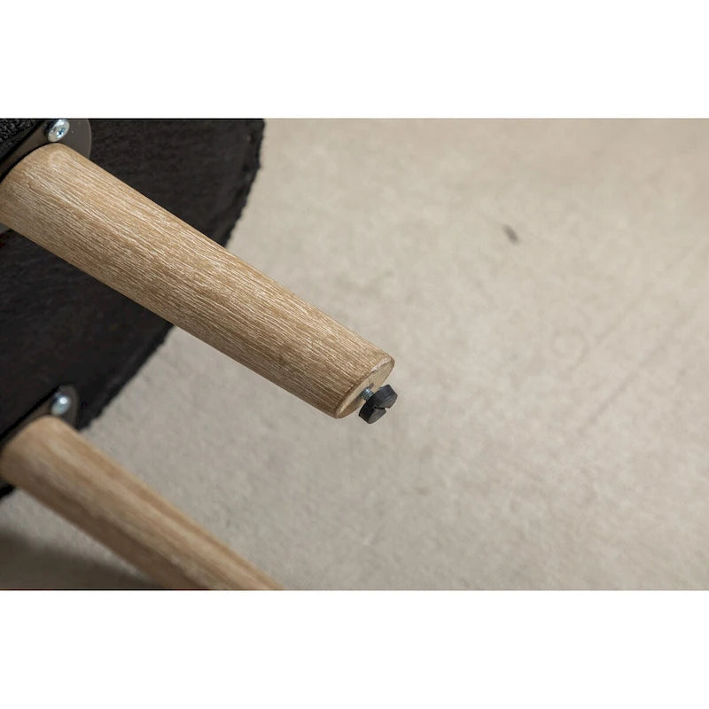 Banc de rangement en tissu bouclé avec pieds en bois pour salon, chambre, intérieur, noir