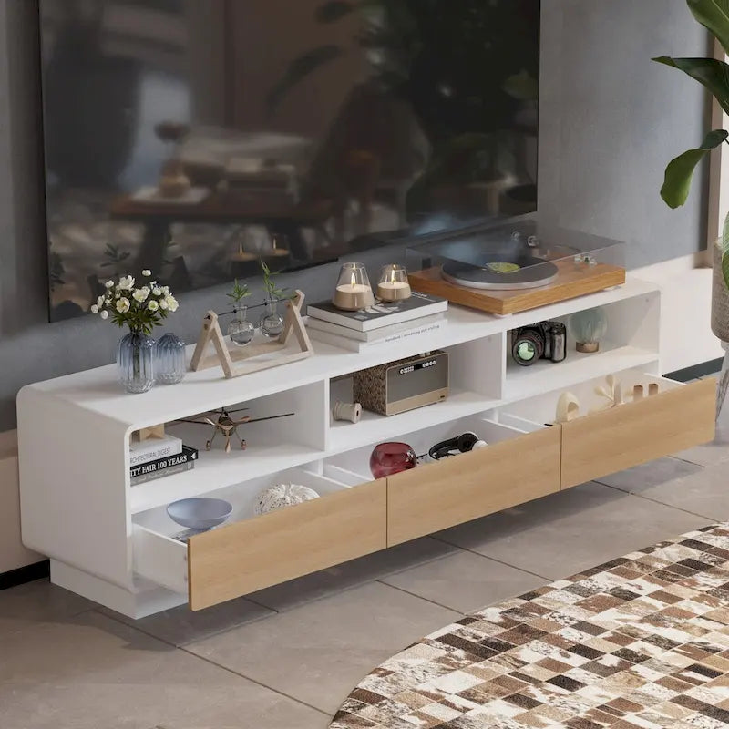 Meuble TV tiroir innovant à rebond : une fusion de fonction et de style - 70,9