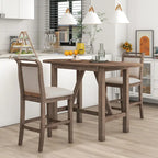 Table à manger en bois hauteur comptoir avec abattant