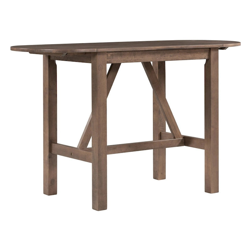 Table à manger en bois hauteur comptoir avec abattant