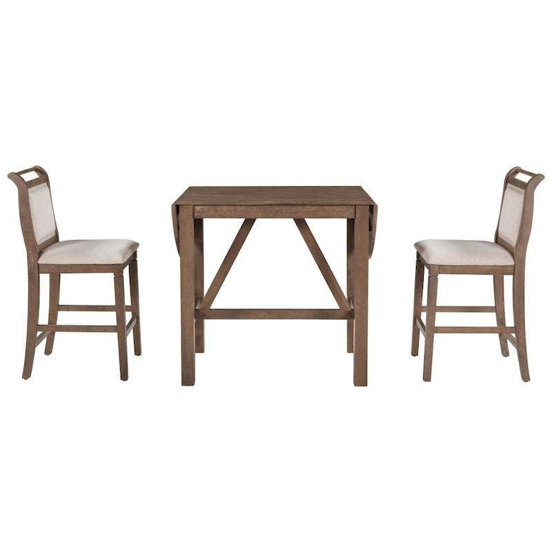 Table à manger en bois hauteur comptoir avec abattant