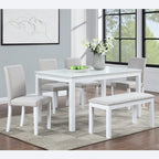 Table à manger rectangulaire en bois avec banc et 4 chaises